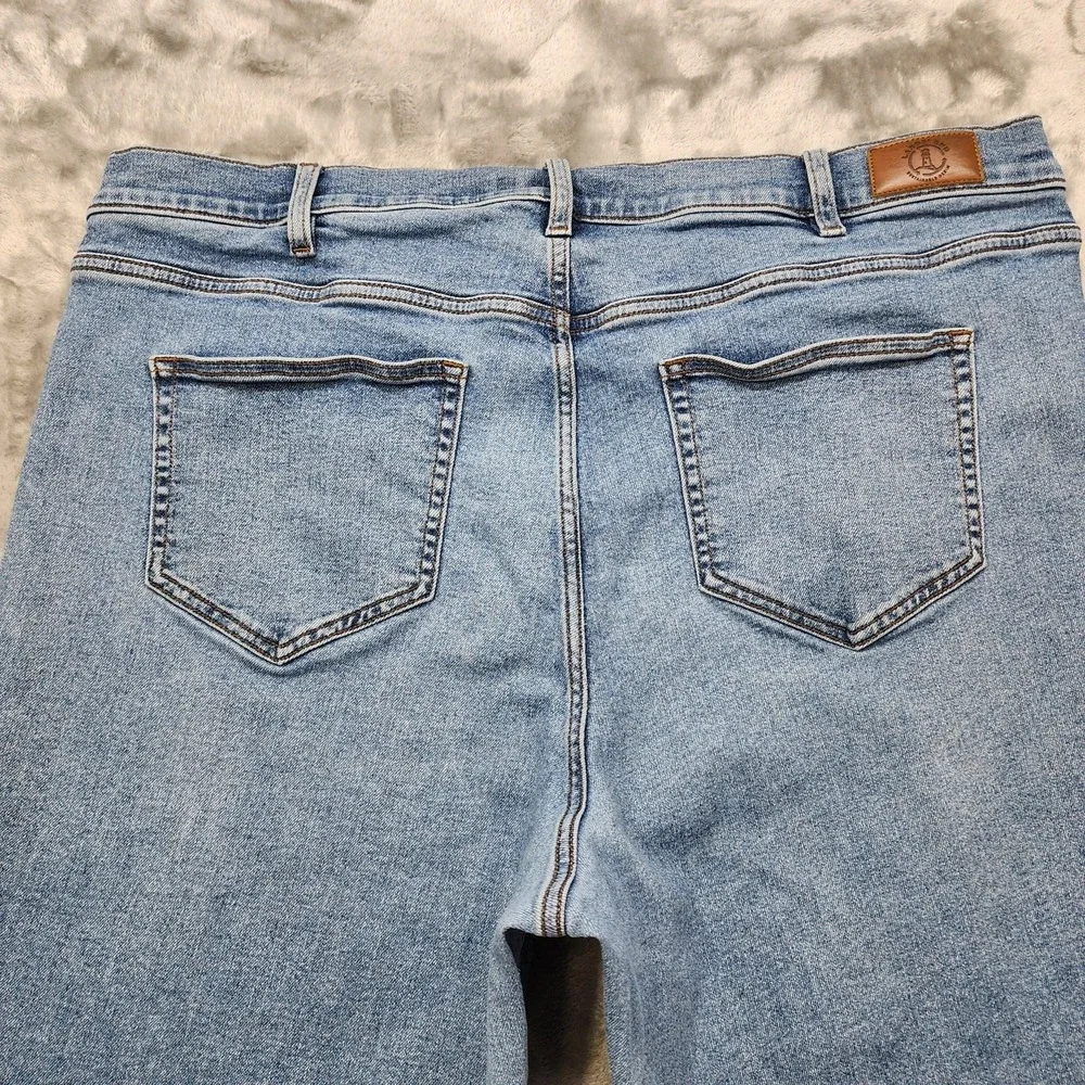 Lands End Jeans Womens 22W‎ Blue Recover High Rise Straight Ankle Crop Raw Hem